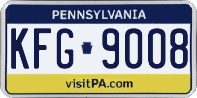 PA license plate KFG9008