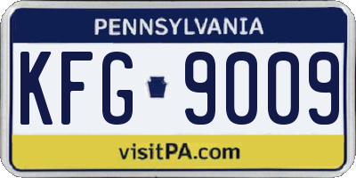 PA license plate KFG9009