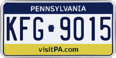 PA license plate KFG9015