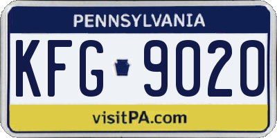 PA license plate KFG9020
