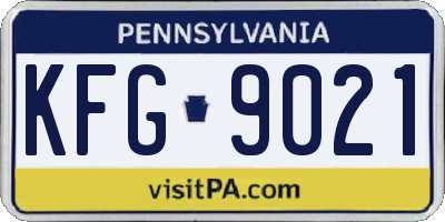 PA license plate KFG9021