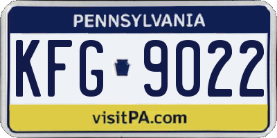 PA license plate KFG9022