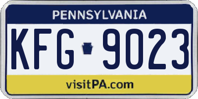 PA license plate KFG9023