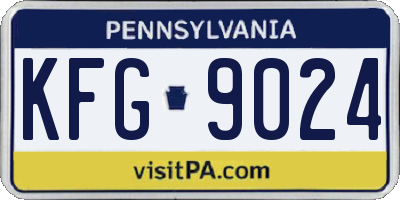 PA license plate KFG9024