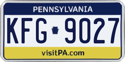 PA license plate KFG9027