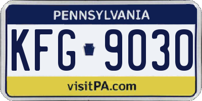 PA license plate KFG9030