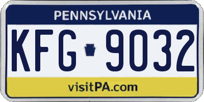 PA license plate KFG9032