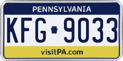 PA license plate KFG9033