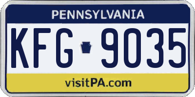PA license plate KFG9035