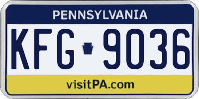 PA license plate KFG9036