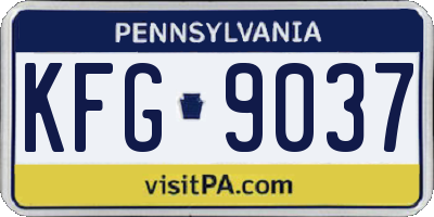 PA license plate KFG9037