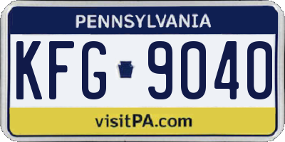 PA license plate KFG9040