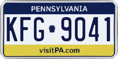 PA license plate KFG9041