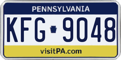 PA license plate KFG9048