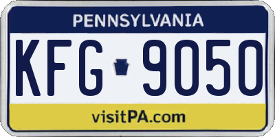 PA license plate KFG9050