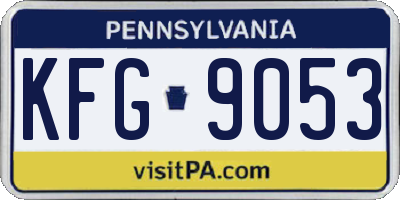 PA license plate KFG9053