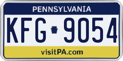 PA license plate KFG9054