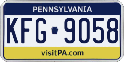 PA license plate KFG9058