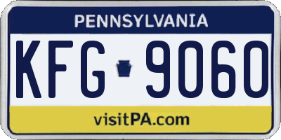 PA license plate KFG9060