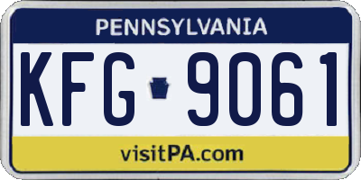 PA license plate KFG9061