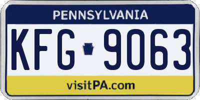 PA license plate KFG9063