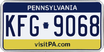 PA license plate KFG9068