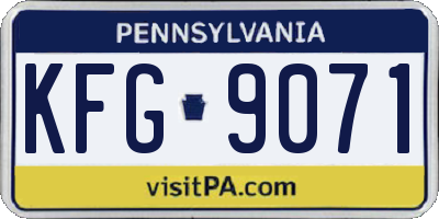 PA license plate KFG9071