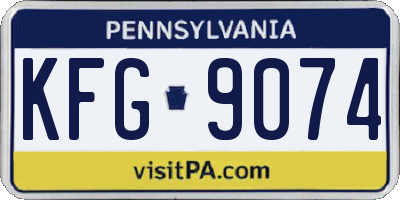 PA license plate KFG9074