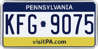 PA license plate KFG9075
