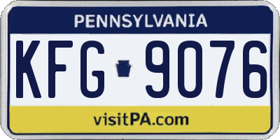 PA license plate KFG9076
