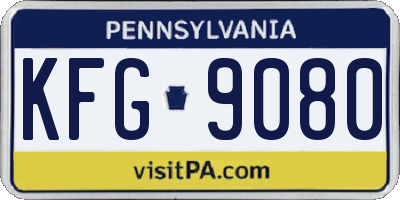 PA license plate KFG9080