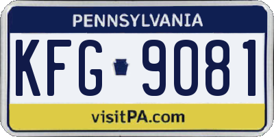 PA license plate KFG9081