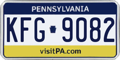 PA license plate KFG9082