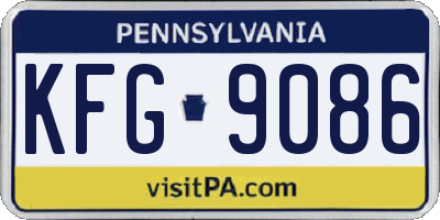 PA license plate KFG9086
