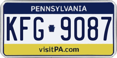 PA license plate KFG9087