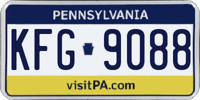 PA license plate KFG9088