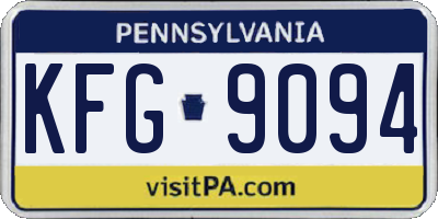 PA license plate KFG9094
