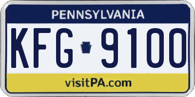 PA license plate KFG9100