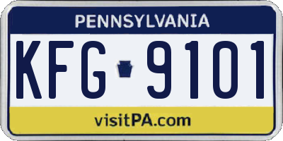 PA license plate KFG9101