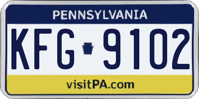 PA license plate KFG9102
