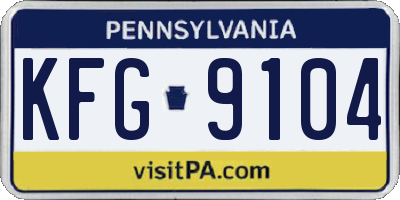 PA license plate KFG9104