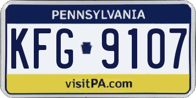 PA license plate KFG9107