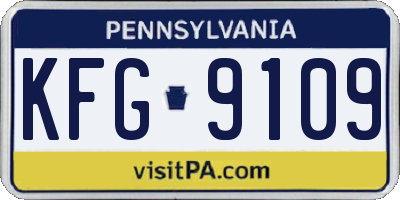 PA license plate KFG9109