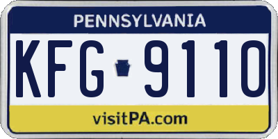PA license plate KFG9110