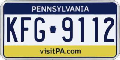 PA license plate KFG9112