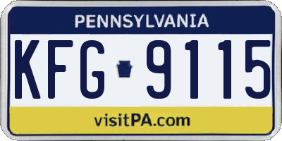PA license plate KFG9115