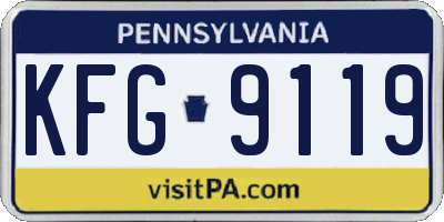 PA license plate KFG9119