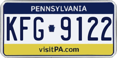 PA license plate KFG9122