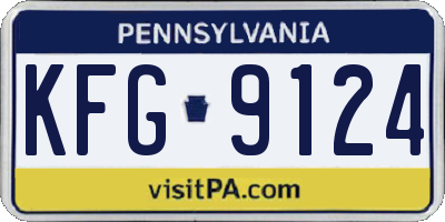 PA license plate KFG9124