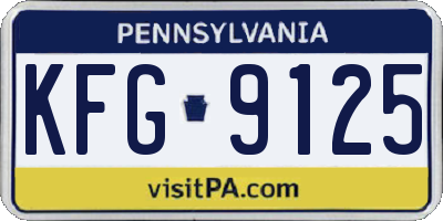 PA license plate KFG9125